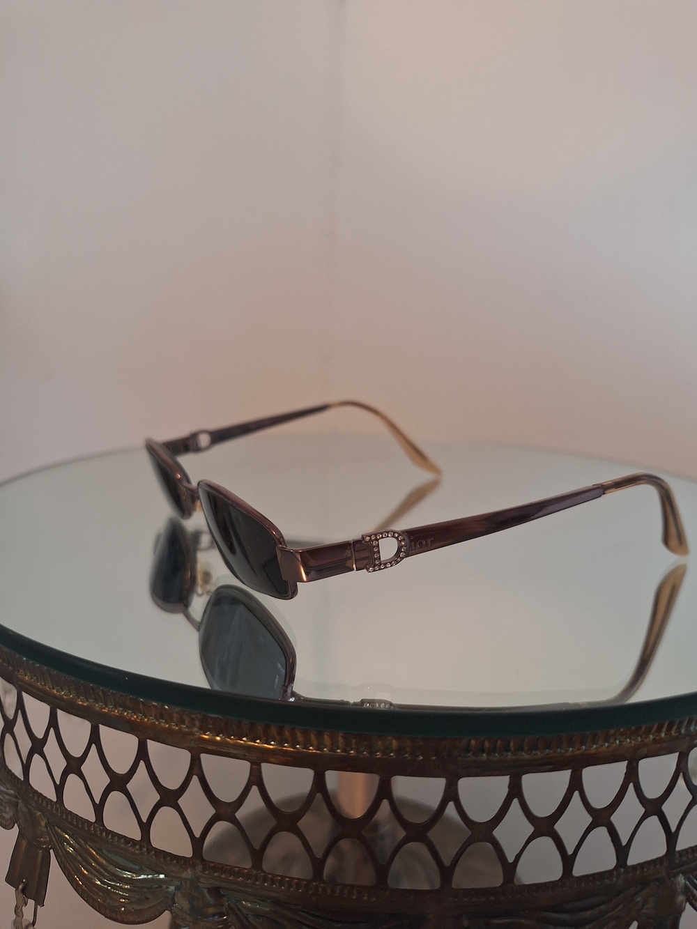 Dior Copper Prescription Glasses with Crystal 'D' Accent